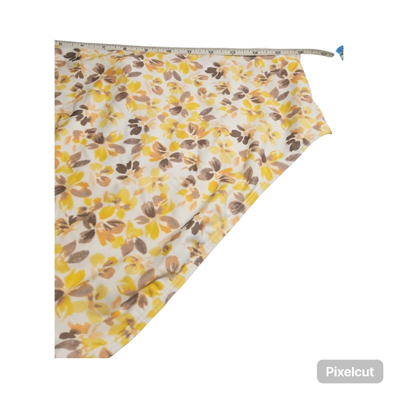 NWOT Size XL Cupshe Yellow and Brown Floral High Waisted Bikini Bottoms - Picture 4 of 8